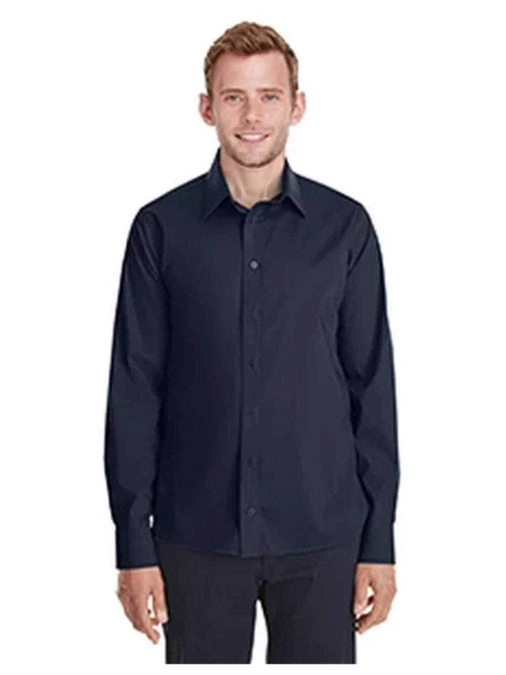 Devon & Jones Men's Crown Collection Broadcloth Dress Shirt Navy